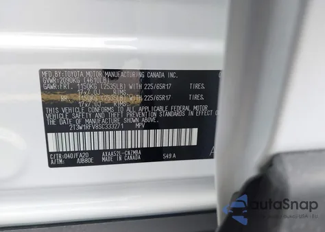 2025 Toyota Rav4 Xle из США, поврежденный, VIN 2T3W1RFV8SC333271